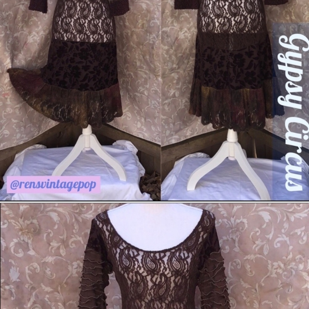 Gypsy Circus Steampunk lace velvet dress sz XS